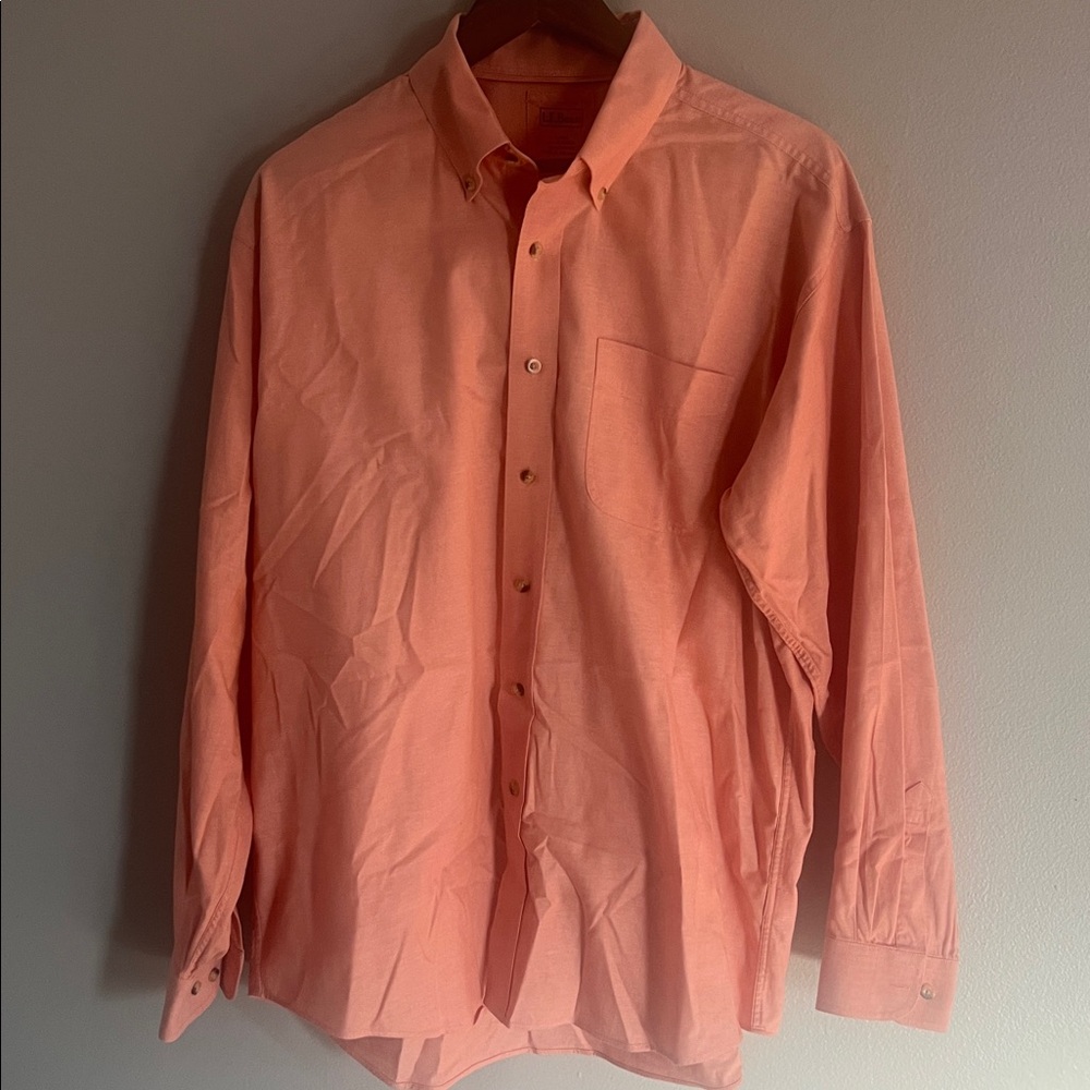 L.L. Bean Men's Casual Button Down in Soft Pink